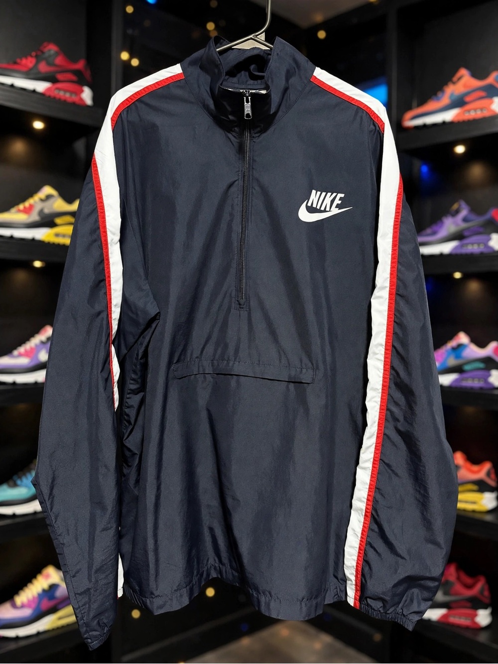 Vintage Nike Sportswear "The Turbo" 1/2-Zip Packable Windbreaker Jacket.